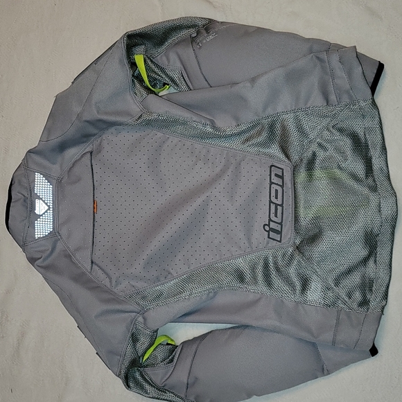 ICON Motorcycle jacket mesh reflectors lightweight detachable protectors - Picture 9 of 13